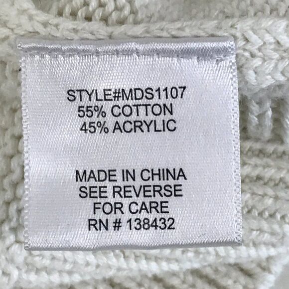 ModCloth Knit Enthusiast Sleeveless Sweater Women's Medium Ivory Career Holiday - Picture 9 of 10